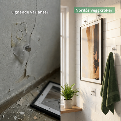 Norilås™ – Väggkrokar med patenterat grepp – inga hål, inga märken