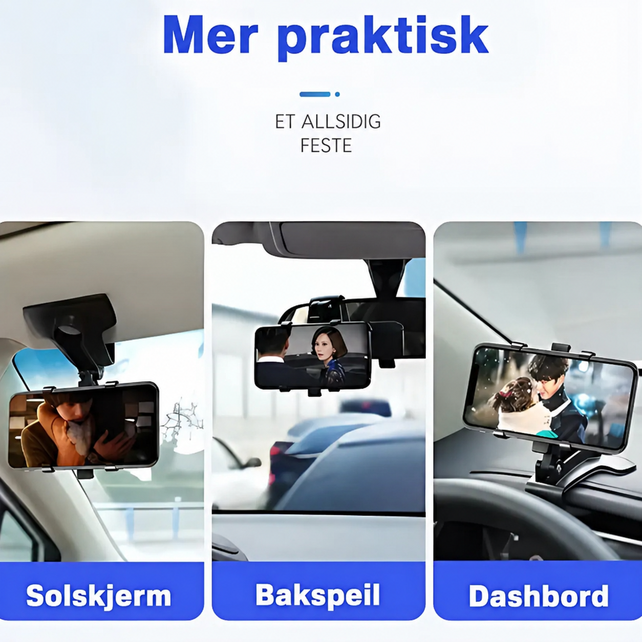 Grip360° Telefonholder: Roterende Telefonstandaard Med Sterk Kompakt Grip