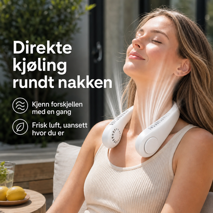 KjølFlex™ - Bærbar, oppladbar nakkevifte for umiddelbar avkjøling!