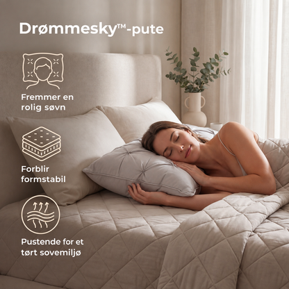 Drømmesky™ Pute – Hypoallergenisk premium-pute for optimal komfort